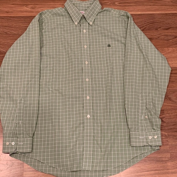 Brooks Brothers Green Striped L/S Dress Shirt L - Picture 2 of 6